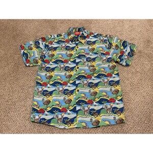 Lowes Men's Hawaiian Shirt Size XL Kangaroo Koala Australia Print